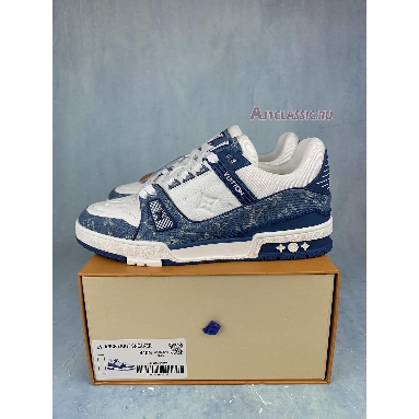 Louis Vuitton Trainer Low Monogram Denim 1A9JGS White/Blue Sneakers