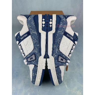 Louis Vuitton Trainer Low Monogram Denim 1A9JGS White/Blue Mens Womens Shoes