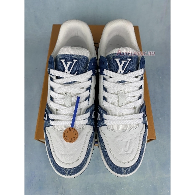 Louis Vuitton Trainer Low Monogram Denim 1A9JGS White/Blue Sneakers