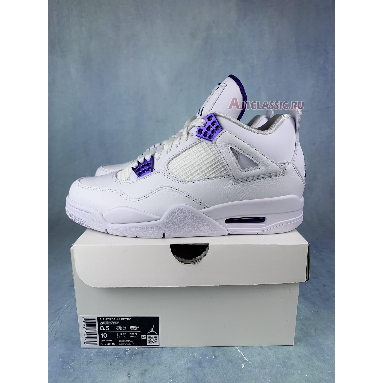 Air Jordan 4 Retro Purple Metallic CT8527-115 White/Court Purple/Metallic Silver Sneakers