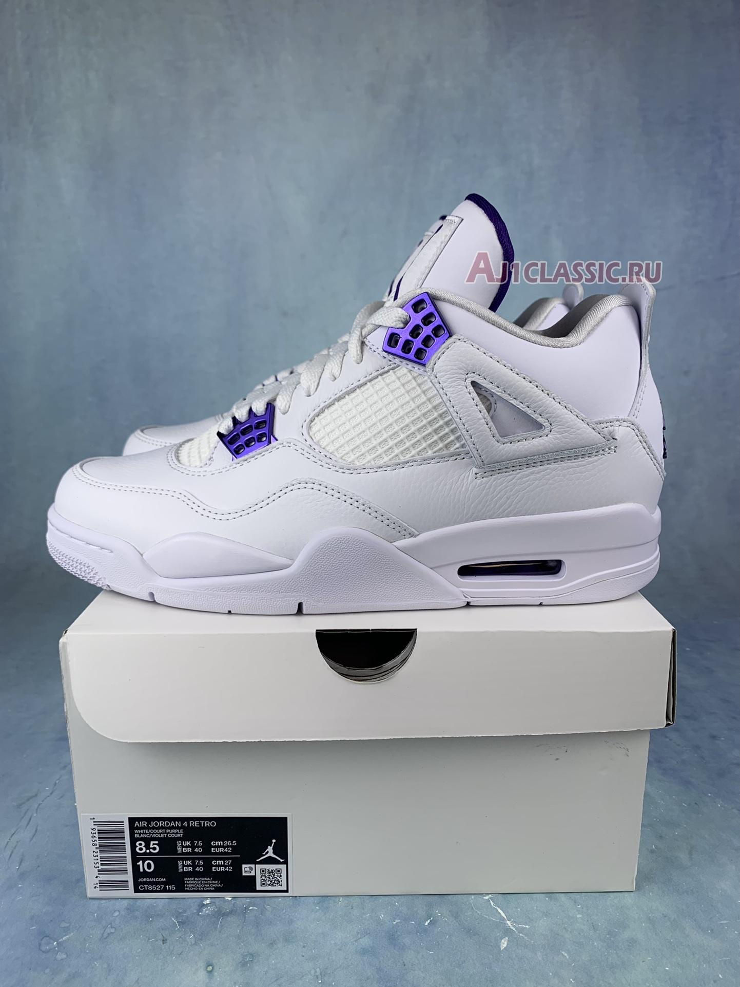 New Air Jordan 4 Retro "Purple Metallic" CT8527-115 Shoes