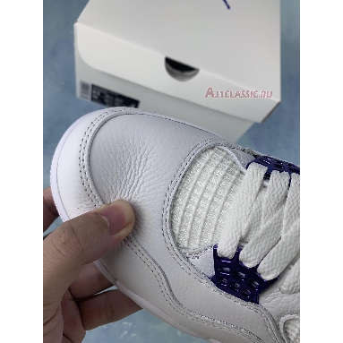 Air Jordan 4 Retro Purple Metallic CT8527-115 White/Court Purple/Metallic Silver Mens Womens Shoes