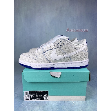 Nike Dunk Low Premium SB Cracked Leather CJ6884-100-2 White/White-Game Royal Mens Womens Shoes