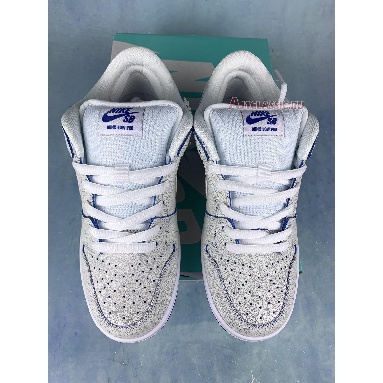 Nike Dunk Low Premium SB Cracked Leather CJ6884-100-2 White/White-Game Royal Mens Womens Shoes