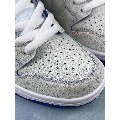 Nike Dunk Low Premium SB Cracked Leather CJ6884-100-2 White/White-Game Royal Mens Womens Shoes