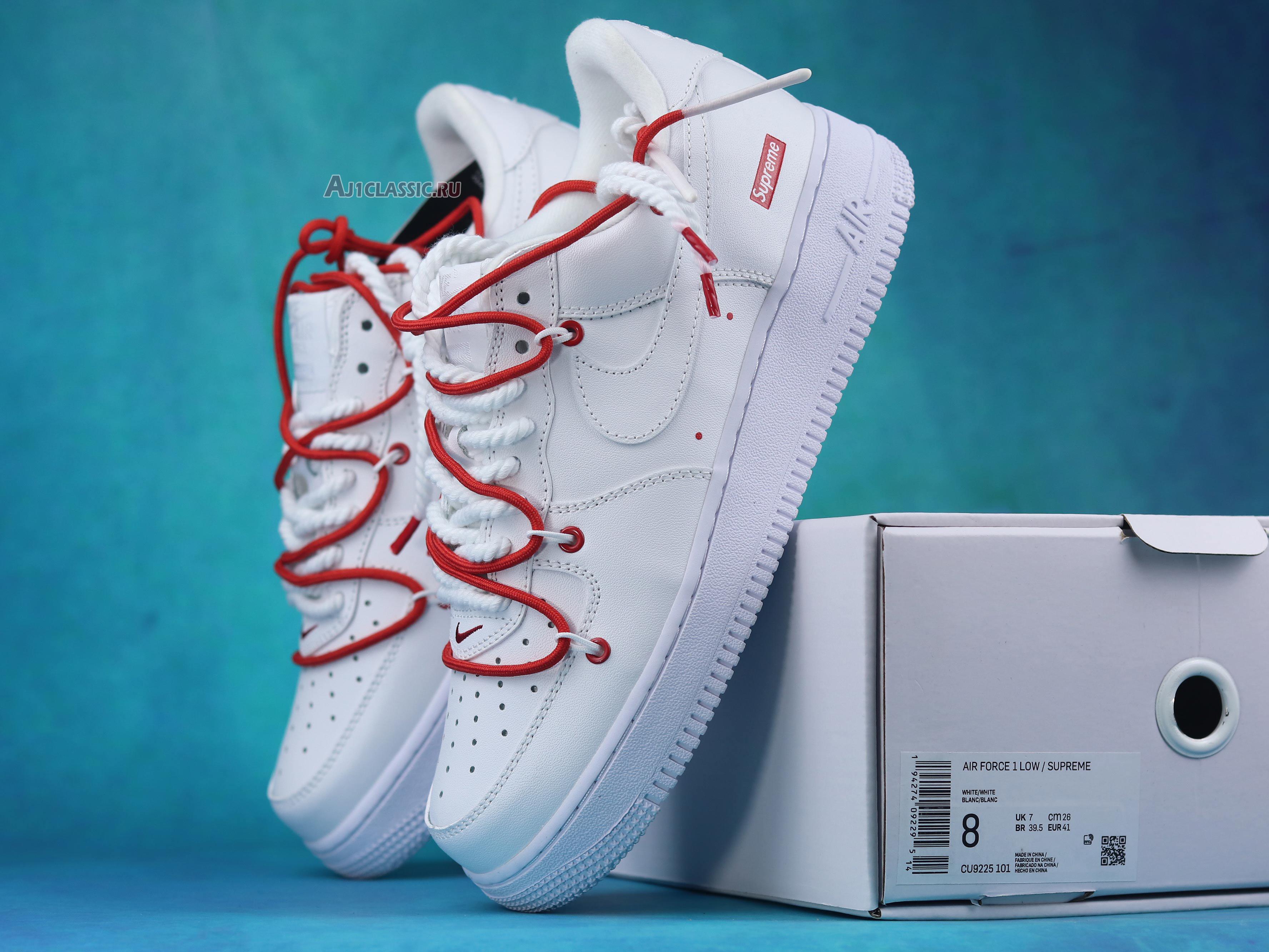 New Supreme x Nike Air Force 1 Low "White Red" CU9225-101 Shoes