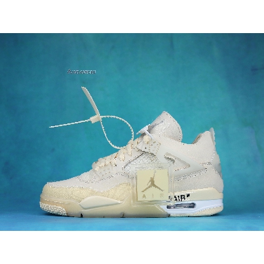 Off-White x Air Jordan 4 Retro SP Sail CV9388-100-2 Sail/Muslin/White/Black Mens Womens Shoes