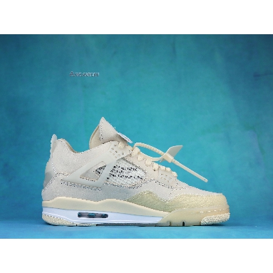 Off-White x Air Jordan 4 Retro SP Sail CV9388-100-2 Sail/Muslin/White/Black Mens Womens Shoes