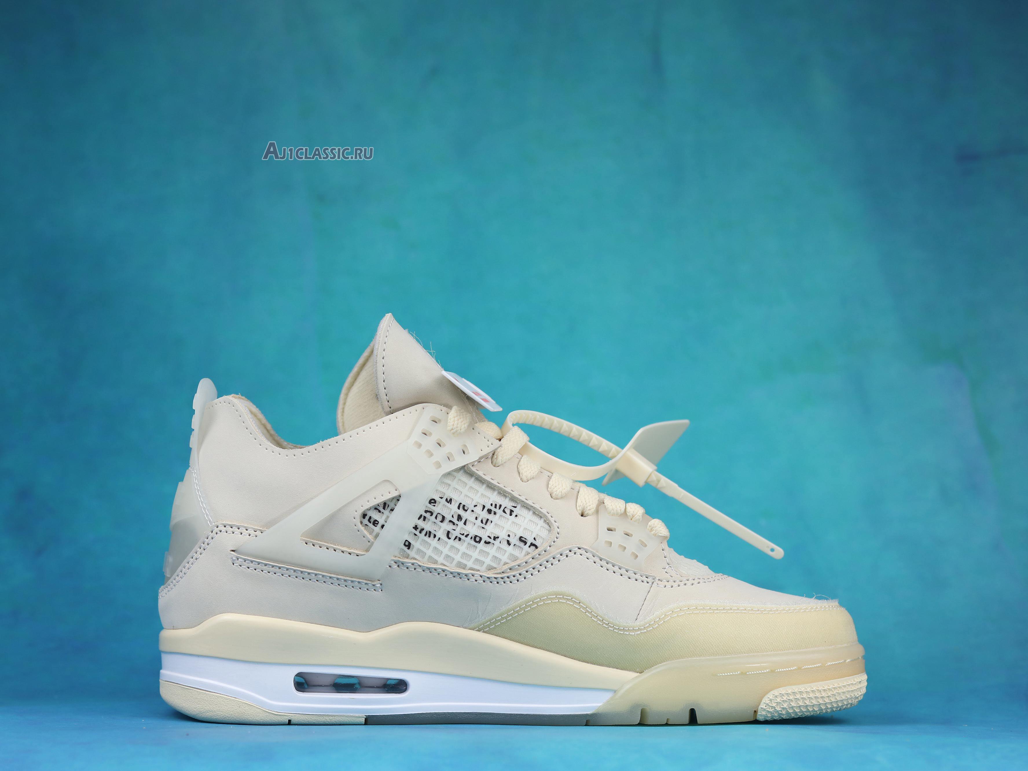 New Off-White x Air Jordan 4 Retro SP "Sail" CV9388-100-2 Shoes