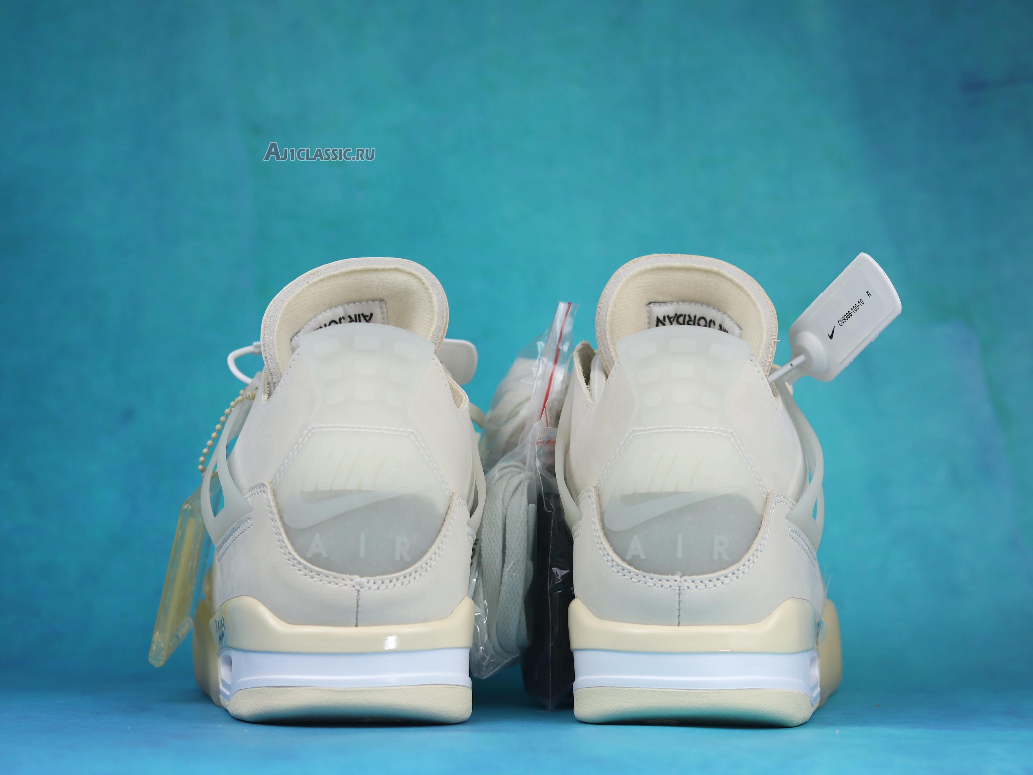 New Off-White x Air Jordan 4 Retro SP "Sail" CV9388-100-2 Shoes