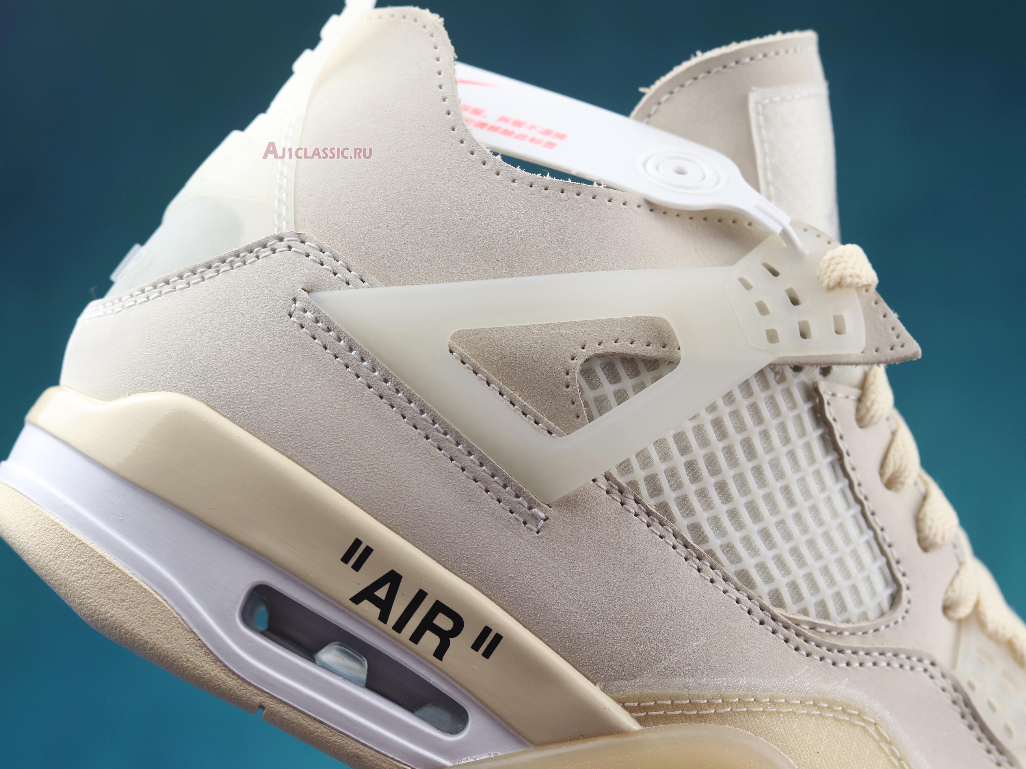 New Off-White x Air Jordan 4 Retro SP "Sail" CV9388-100-2 Shoes