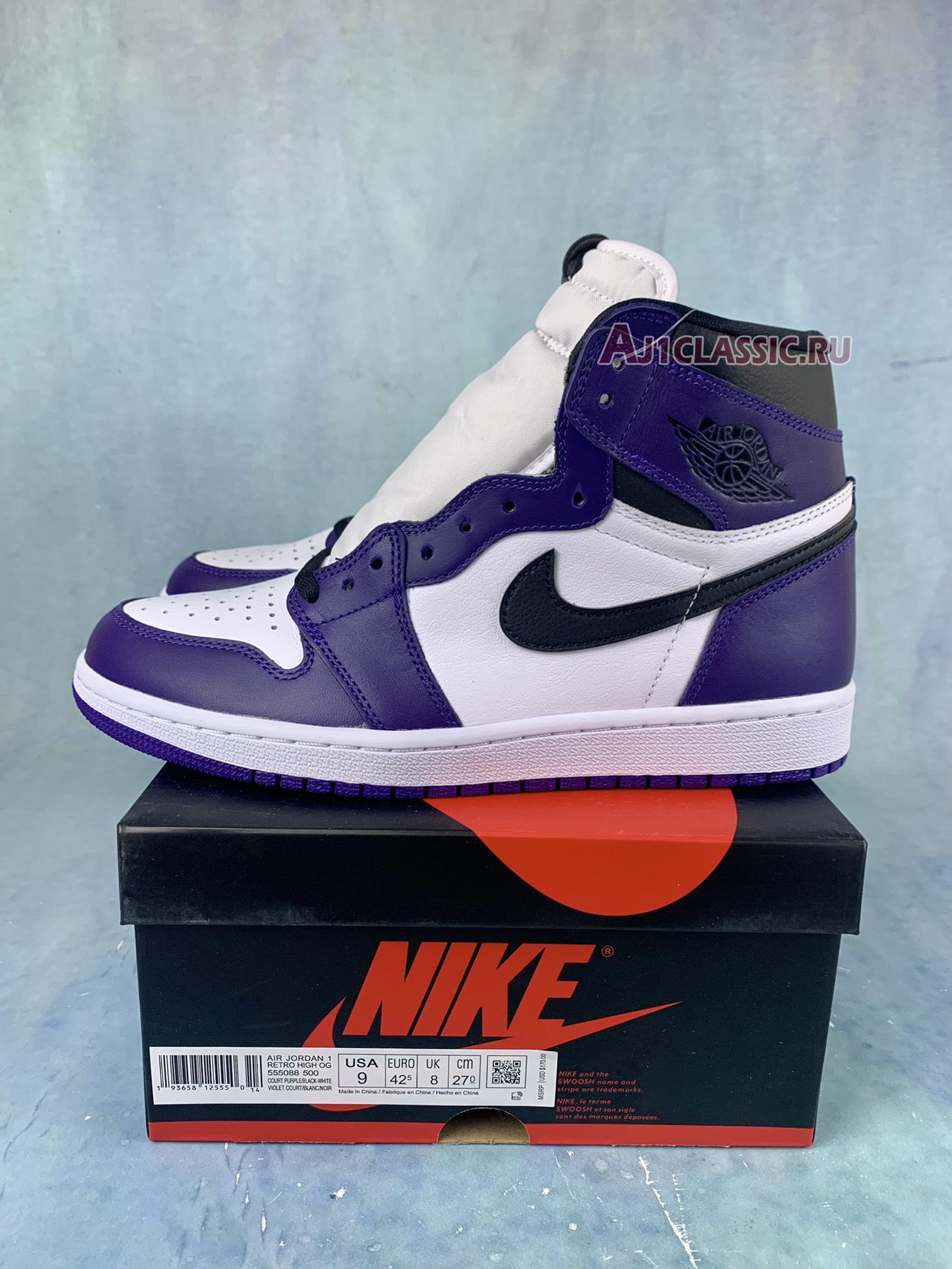 New Air Jordan 1 High OG "Court Purple" 555088-500-2 Shoes