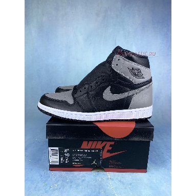 Air Jordan 1 Retro High OG Shadow 2018 555088-013-2 Black/Medium Grey-White Mens Womens Shoes