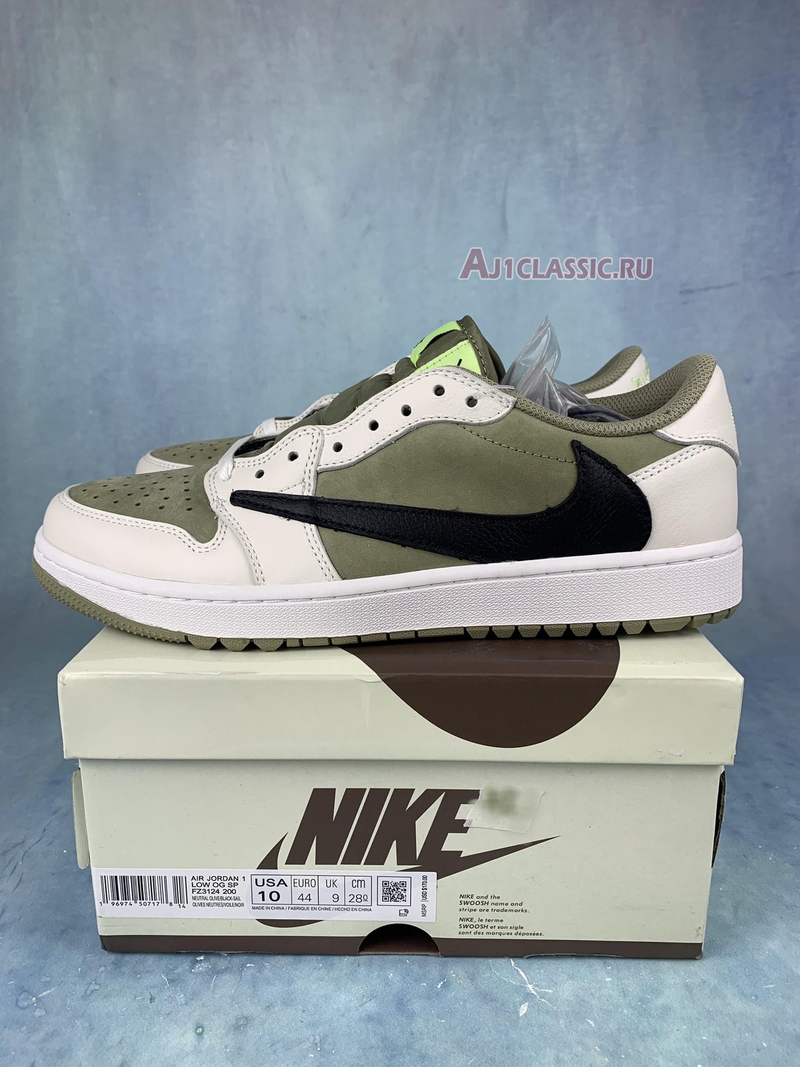 New Travis Scott x Air Jordan 1 Low Golf "Neutral Olive" FZ3124-200 Shoes