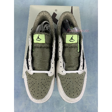 Travis Scott x Air Jordan 1 Low Golf Neutral Olive FZ3124-200 Neutral Olive/Black/Sail/Light Lemon Twist/Baroque Brown/White Mens Womens Shoes