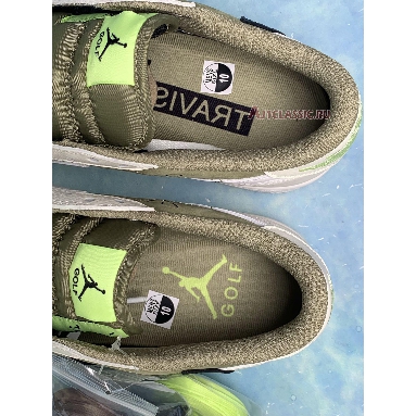 Travis Scott x Air Jordan 1 Low Golf Neutral Olive FZ3124-200 Neutral Olive/Black/Sail/Light Lemon Twist/Baroque Brown/White Mens Womens Shoes