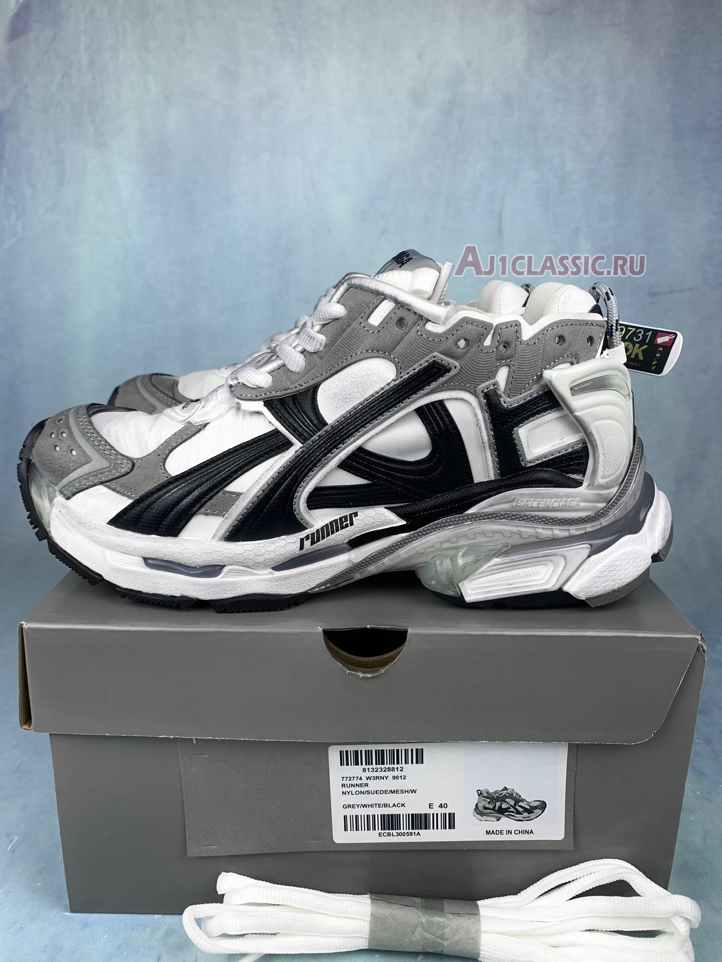 New Balenciaga Runner Sneaker "Grey White Black" 772774 W3RNY 9012 Shoes