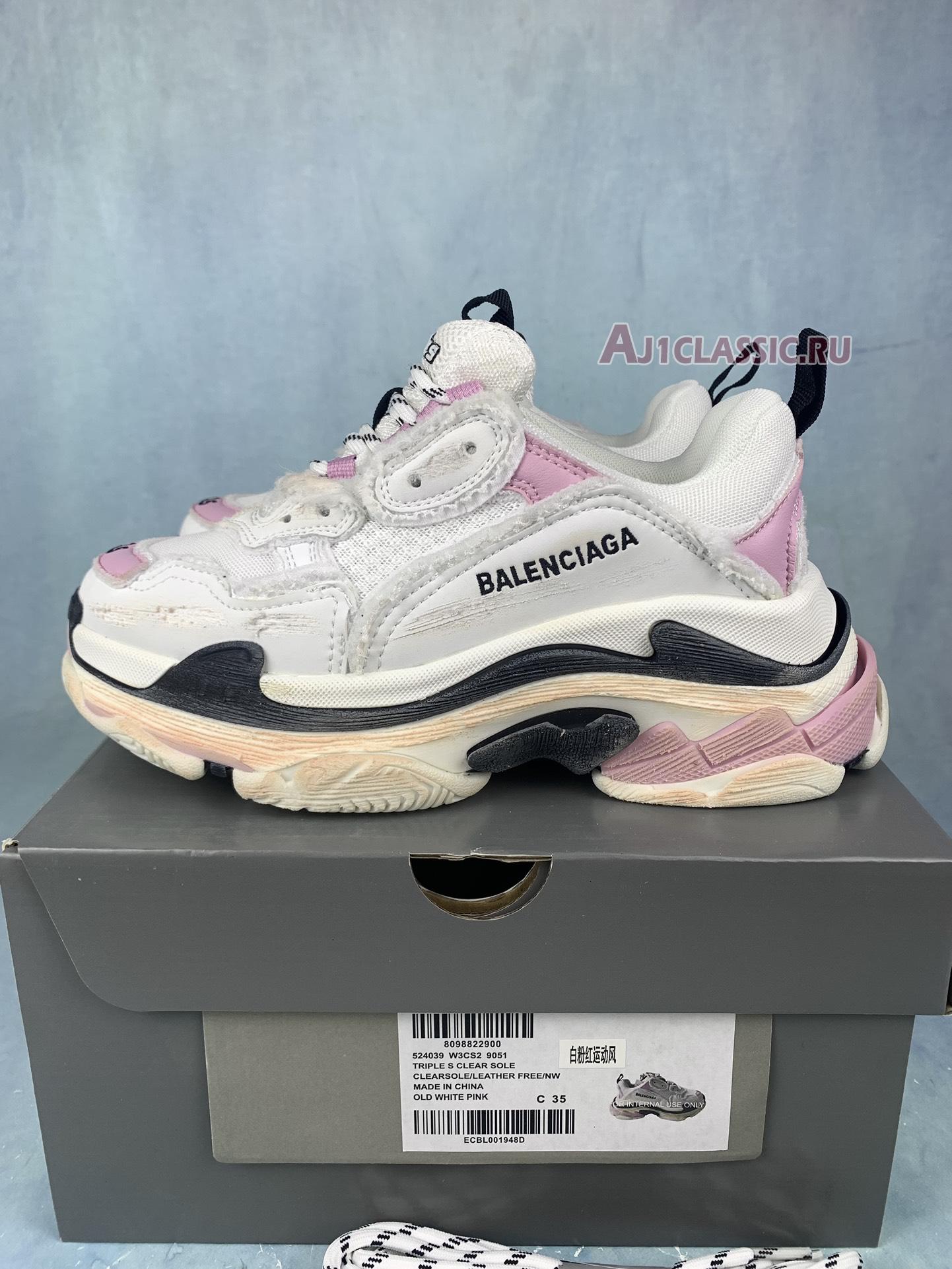 New Balenciaga Triple S Sneaker "White Pink" 524039 W3CS2 9051 Shoes