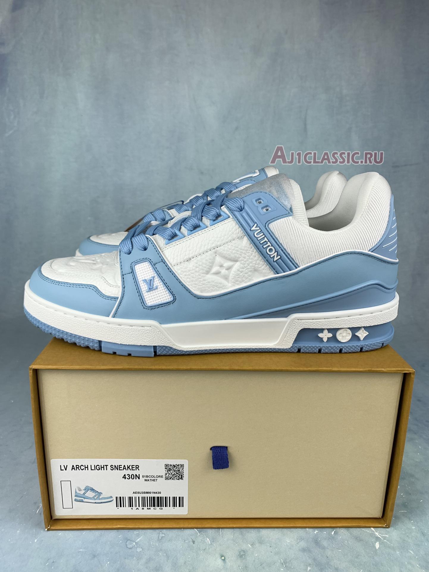 Louis Vuitton Trainer Low "White Sky Blue" 1AA6X4