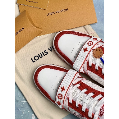 Louis Vuitton Trainer Sneaker Red 1ABLXJ Red/White Mens Womens Shoes