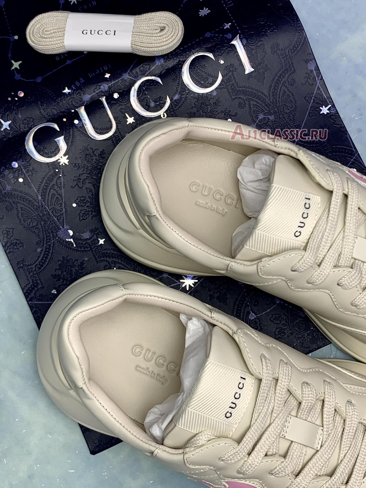 New Gucci Wmns Rhyton Sneaker "Ivory Wild Rose" 757887 UPG70 9564 Shoes