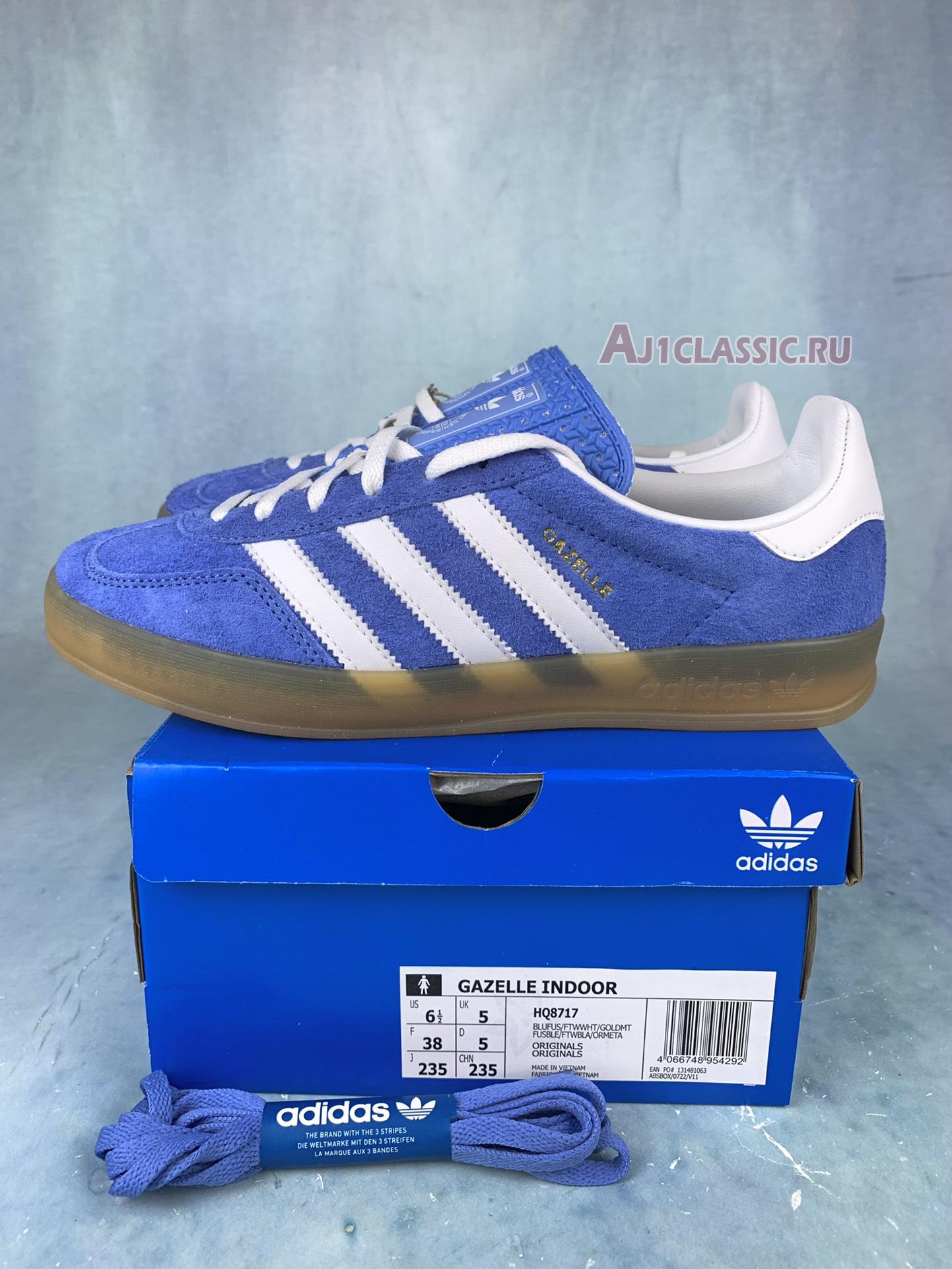 New Adidas Gazelle Indoor "Blue Fusion Gum" HQ8717 Shoes