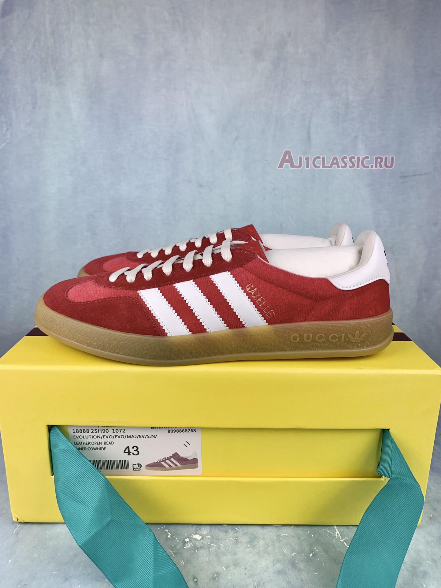 New Adidas x Gucci Gazelle "Red Velvet" 707864 9STU0 6360 Shoes