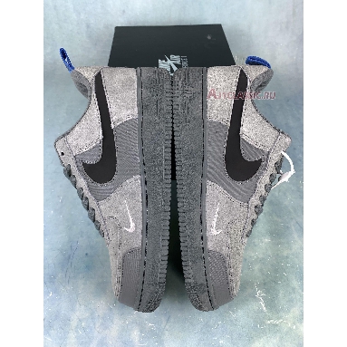 Nike Air Force 1 Low Cut Out Swoosh - Grey DO6709-002 Smoke Grey/Black/Light Photo Blue Mens Womens Shoes