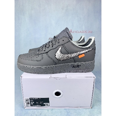 Off-White x Nike Air Force 1 Low Ghost Grey DX1419-500 Ghost Grey/Silver Mens Womens Shoes