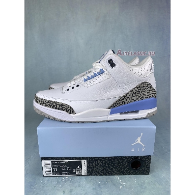 Air Jordan 3 Retro UNC CT8532-104-1 White/Valor Blue/Tech Grey Sneakers