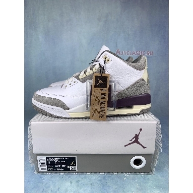 A Ma Maniere x Air Jordan 3 Retro SP Raised By Men DH3434-110-1 White/Medium Grey-Violet Ore-White Sneakers