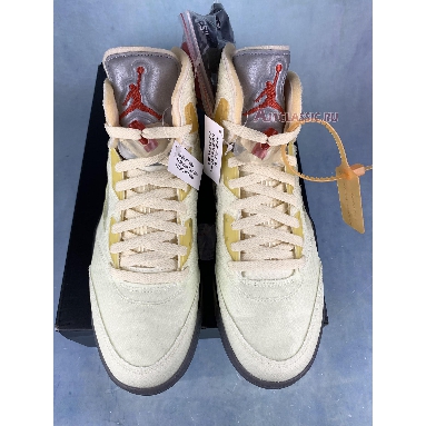 Off-White x Air Jordan 5 SP Sail DH8565-100-1 Sail/Fire Red-Muslin-Black Mens Womens Shoes