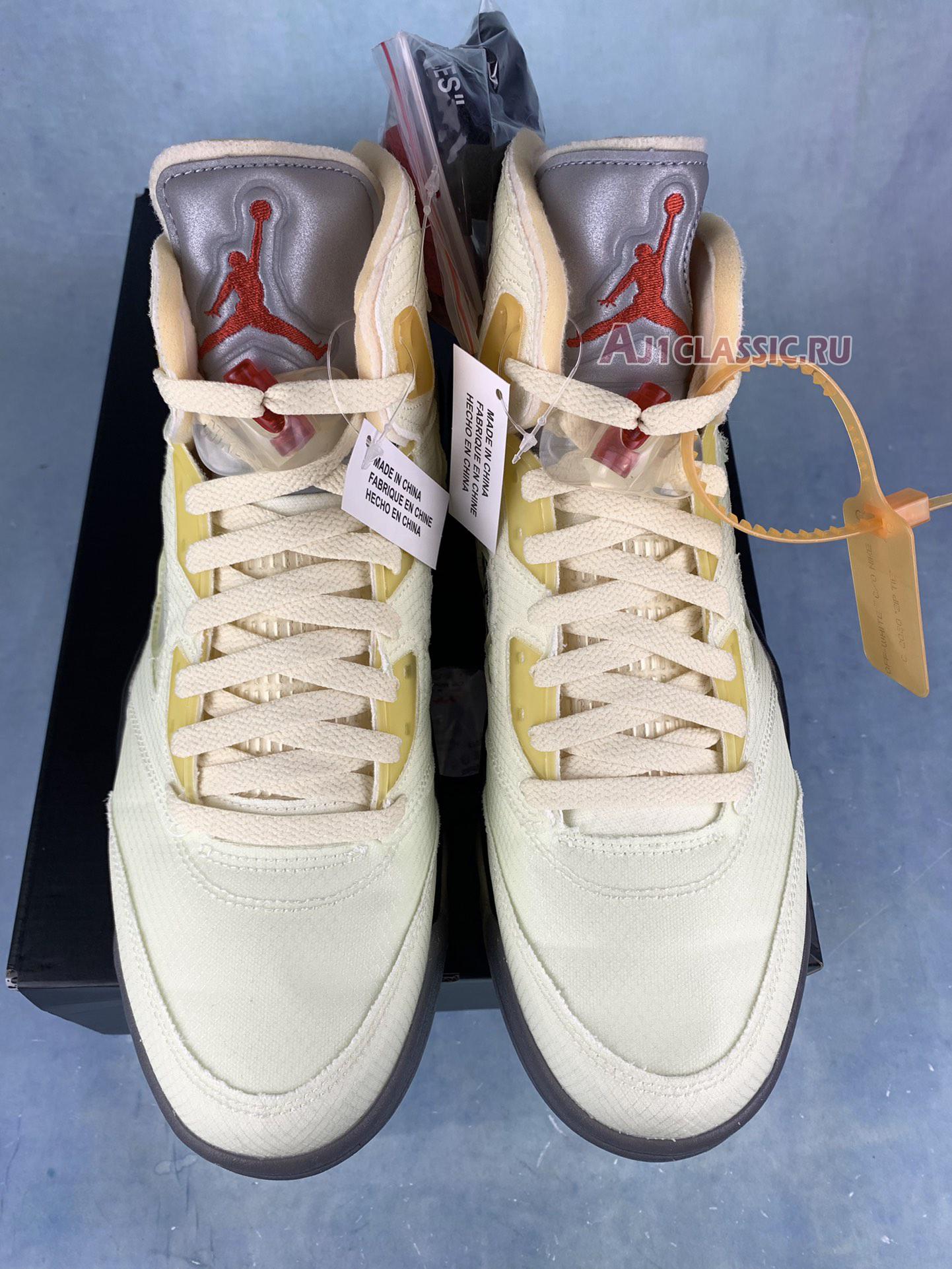 New Off-White x Air Jordan 5 SP "Sail" DH8565-100-1 Shoes