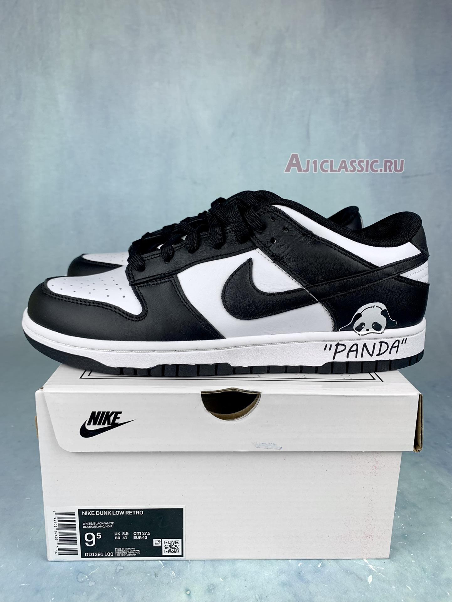 New Nike Dunk Low "Black White Panda" DD1391-100-6 Shoes