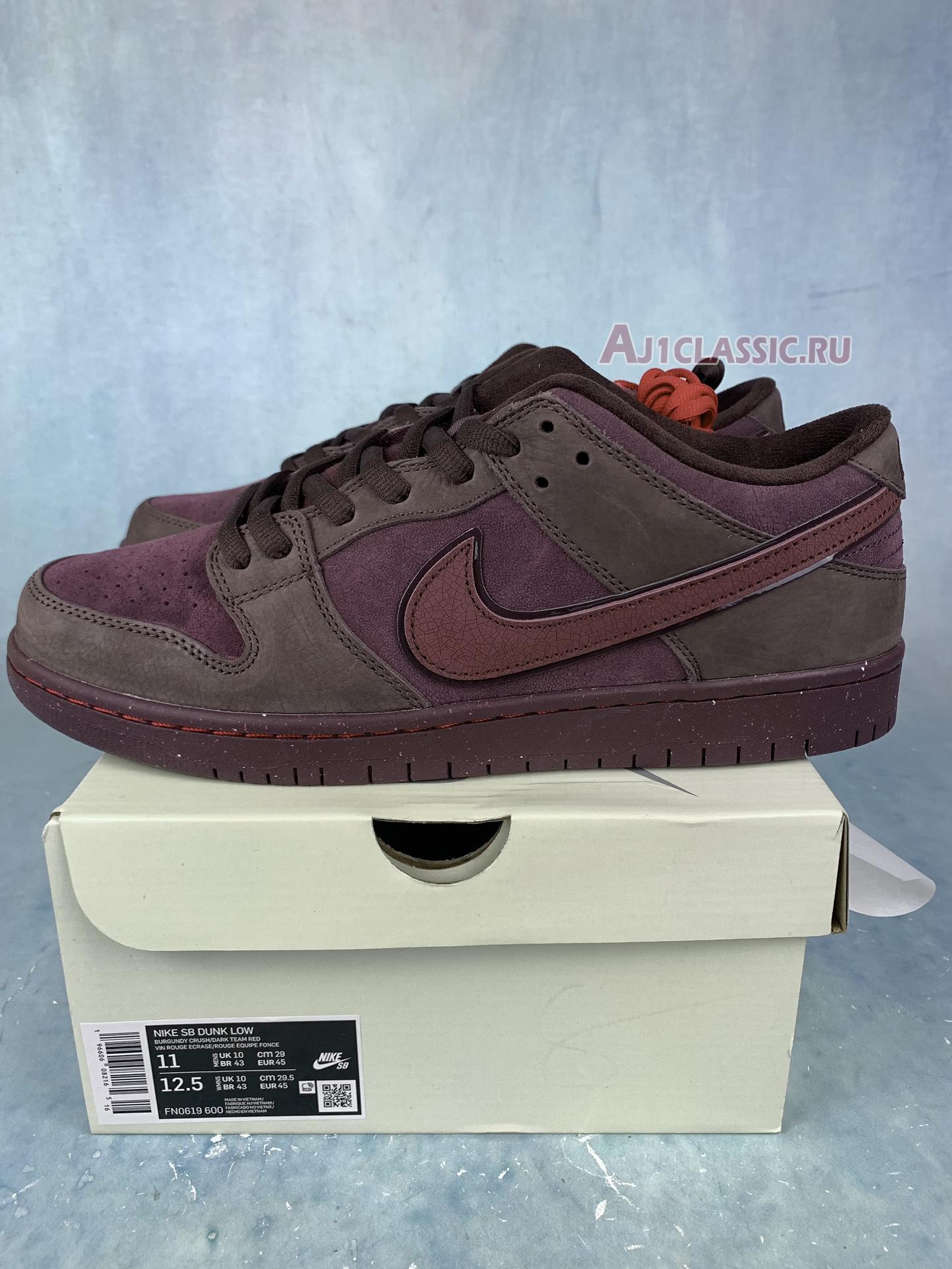 New Nike Dunk Low Premium SB "City of Love Collection - Burgundy Crush" FN0619-600 Shoes