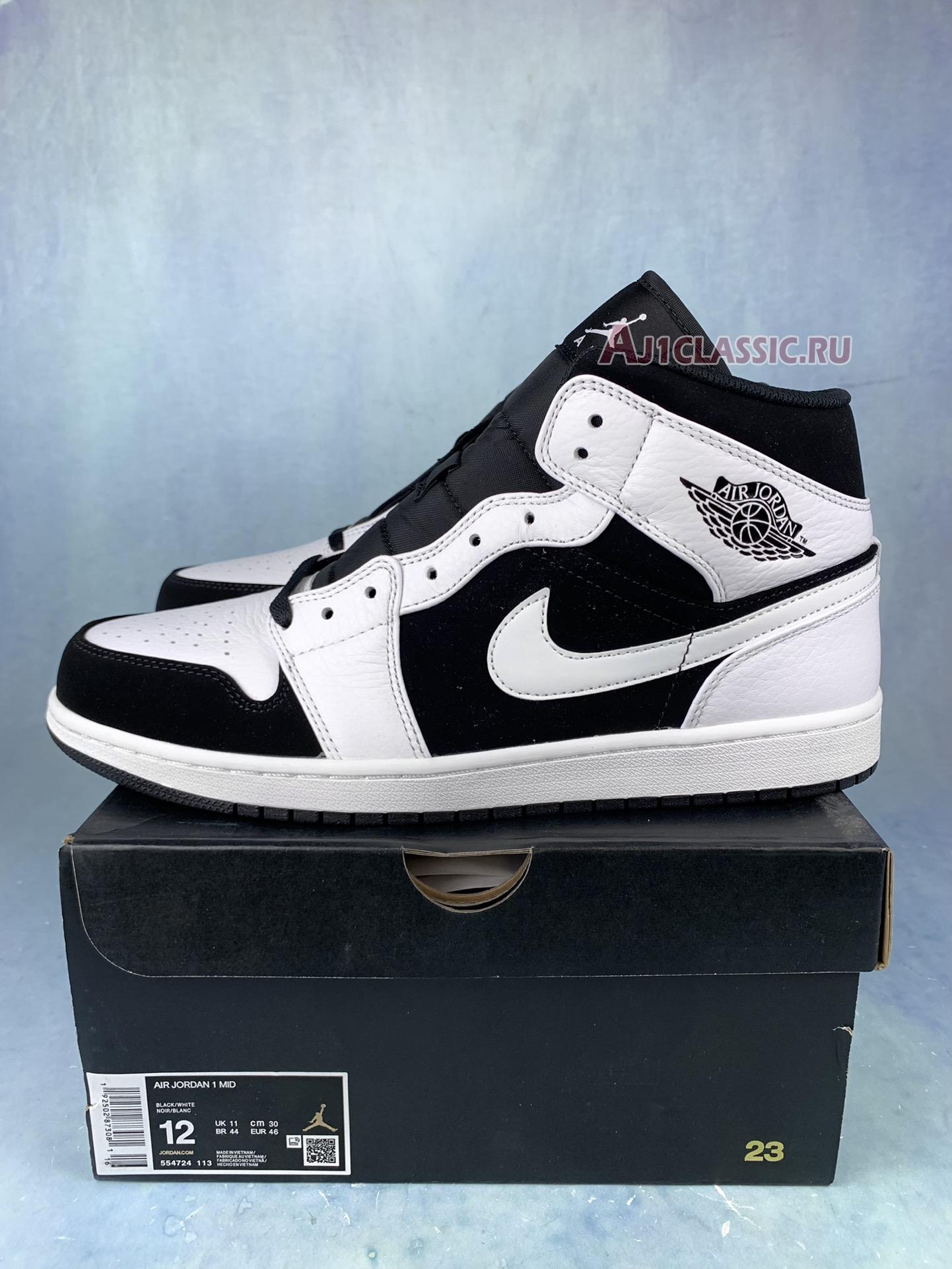 New Air Jordan 1 Retro Mid "Tuxedo" 554724-113-1 Shoes