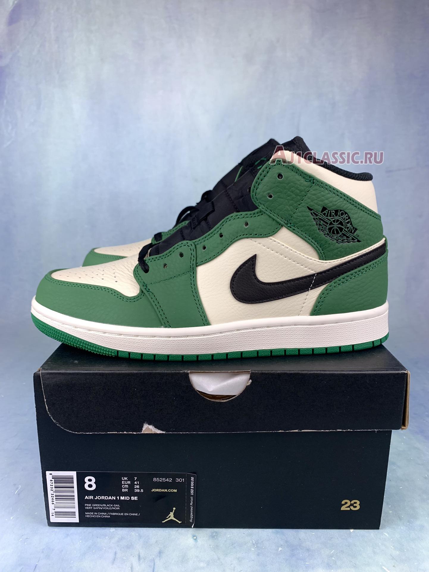 New Air Jordan 1 Mid "Pine Green" 852542-301-1 Shoes