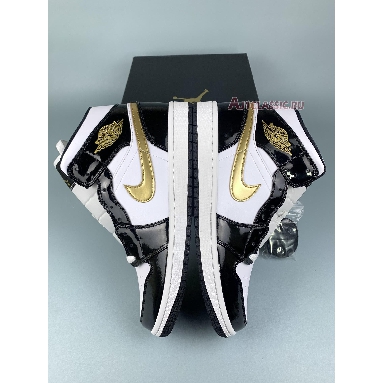 Air Jordan 1 Mid Patent SE Black Metallic Gold 852542-007-1 Black/Metallic Gold-White Sneakers