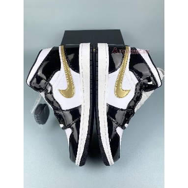 Air Jordan 1 Mid Patent SE Black Metallic Gold 852542-007-1 Black/Metallic Gold-White Sneakers