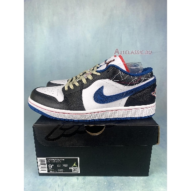 Air Jordan 1 Low SE Industrial Blue Sashiko FV3622-141 White/Industrial Blue/White/Black/Siren Red/Muslin Sneakers