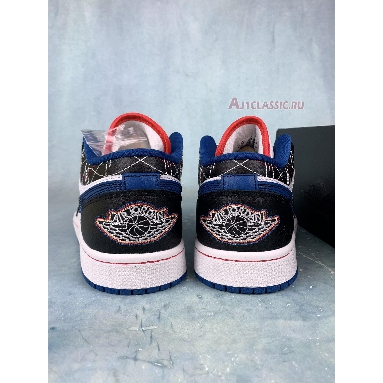 Air Jordan 1 Low SE Industrial Blue Sashiko FV3622-141 White/Industrial Blue/White/Black/Siren Red/Muslin Mens Womens Shoes