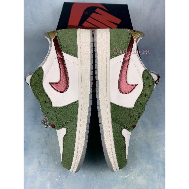 Air Jordan 1 Retro Low OG Chinese New Year - Year of the Dragon FN3727-100 Sail/Cedar/Oil Green/Light Pumice/Dark Team Red Sneakers