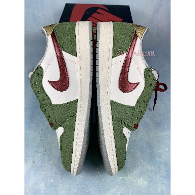 Air Jordan 1 Retro Low OG Chinese New Year - Year of the Dragon FN3727-100 Sail/Cedar/Oil Green/Light Pumice/Dark Team Red Sneakers