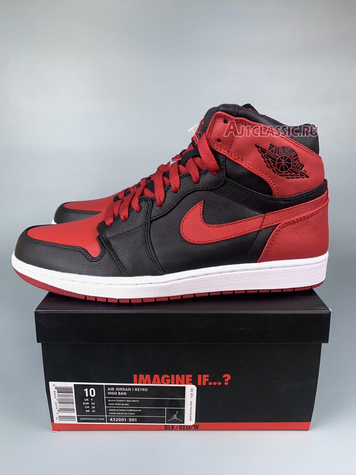 New Air Jordan 1 Retro High "Banned" 2011 432001-001 Shoes