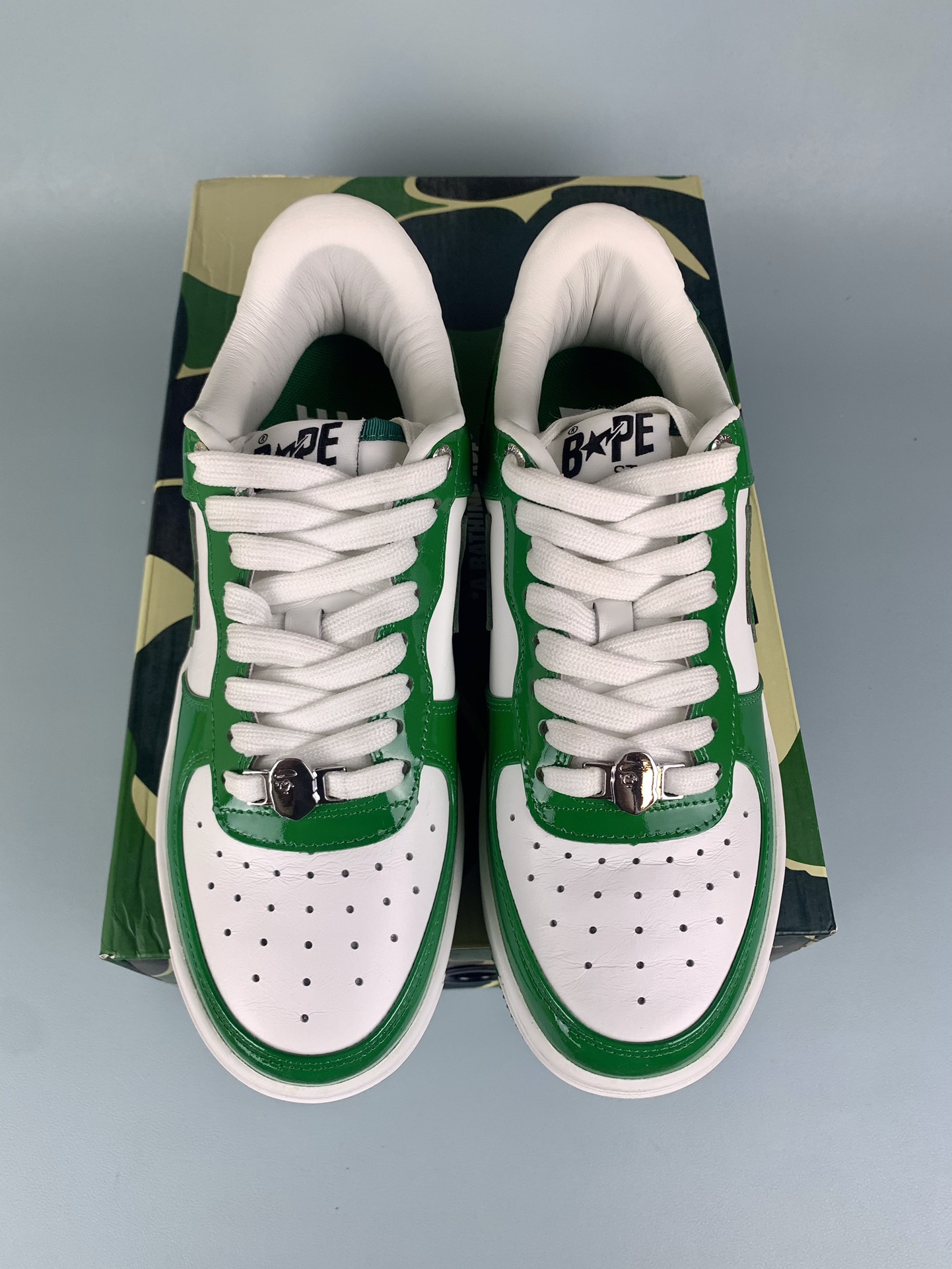 New A Bathing Ape Bapesta "Green" 1H70191001-GRA Shoes