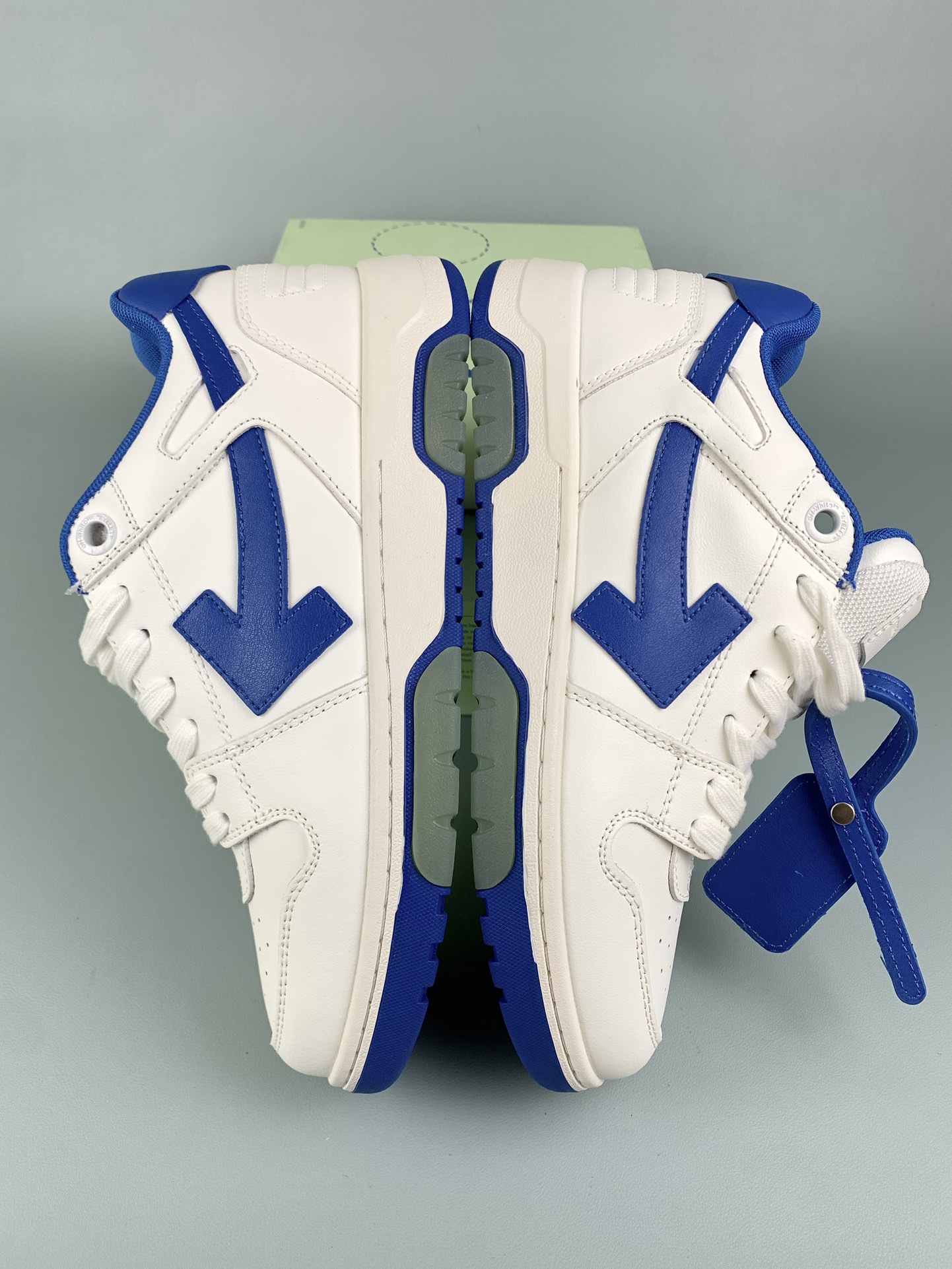 New Off-White Out of Office Low "White Blue" OMIA189S21LEA0010145 Shoes