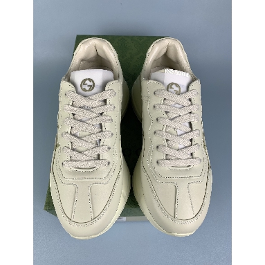 Gucci Rhyton Leather Sneaker Logo 528892-DRW00-9522 Cream/White Mens Womens Shoes