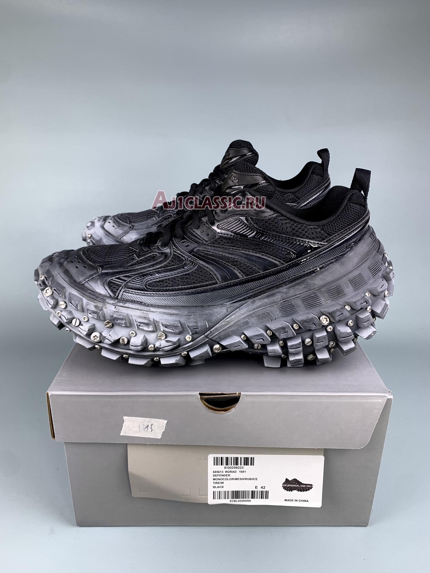 Balenciaga Defender Sneaker "Worn Out Black" 685613 W2RAD 1081