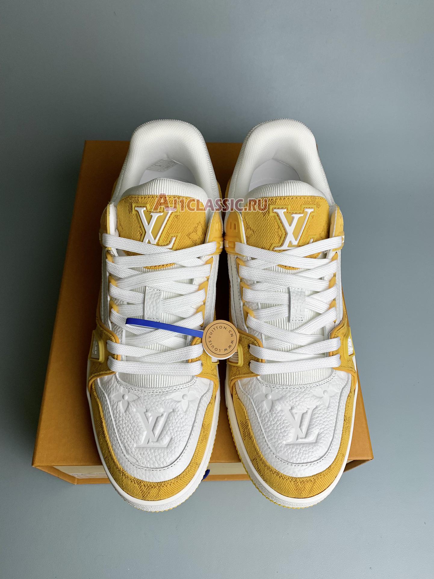 Louis Vuitton LV Trainer Sneaker "Yellow Monogram Denim White" 1A9JHF