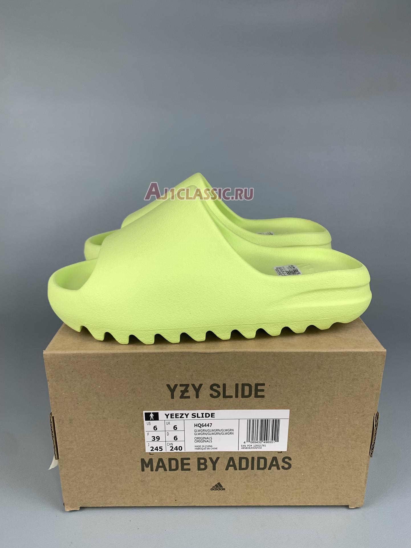 New Adidas Yeezy Slide "Glow Green" HQ6447 Shoes